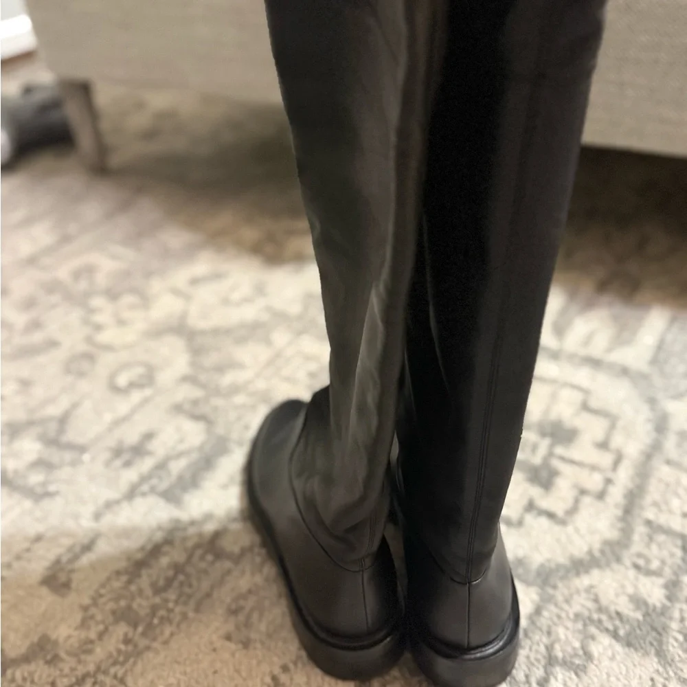 Tamara Mellon Black Nappa Tempest Over the Knee Boots 15mm Heels